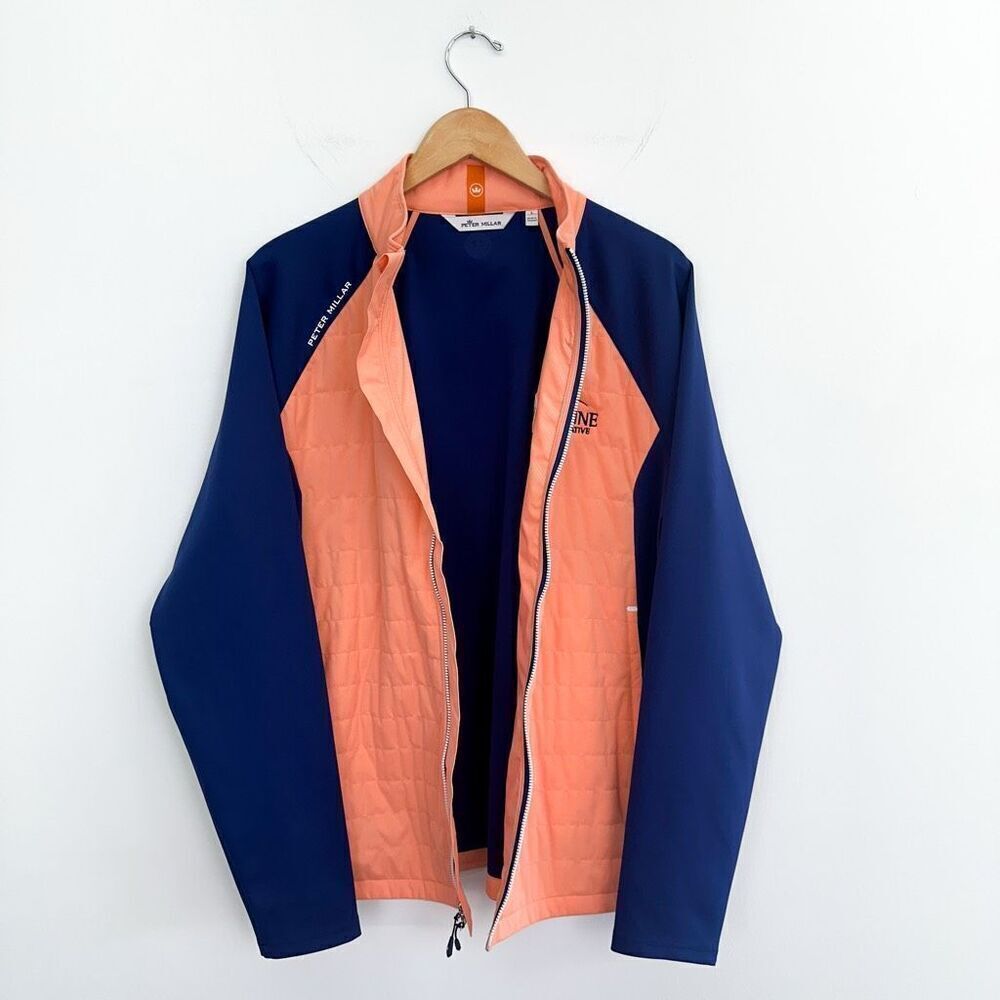 Peter Millar Men’s Hyperlight Merge Coral Quilted Full Zip Jacket Wolverine Powe - Picture 2 of 16